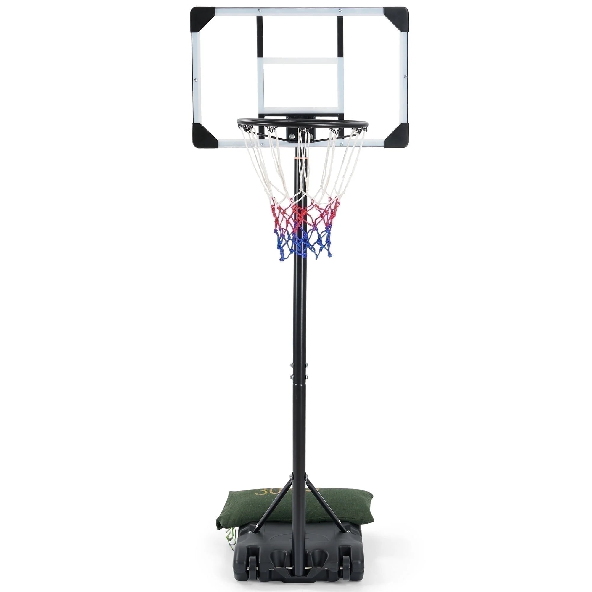 28In Basketball Hoop Basketball Goal System Height Adjustable 5.1Ft to 7Ft Court for All Age Ranges Indoor Outdoor Use