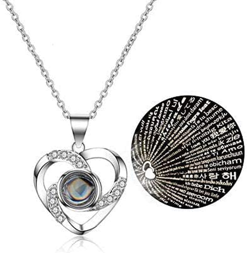 Mothers Day Gift Preserved Real Rose Preserved Rose Flower with Necklace 100 Languages Gift, Enchanted Real Rose Flower for Mother'S Day Gifts for Her (Red)