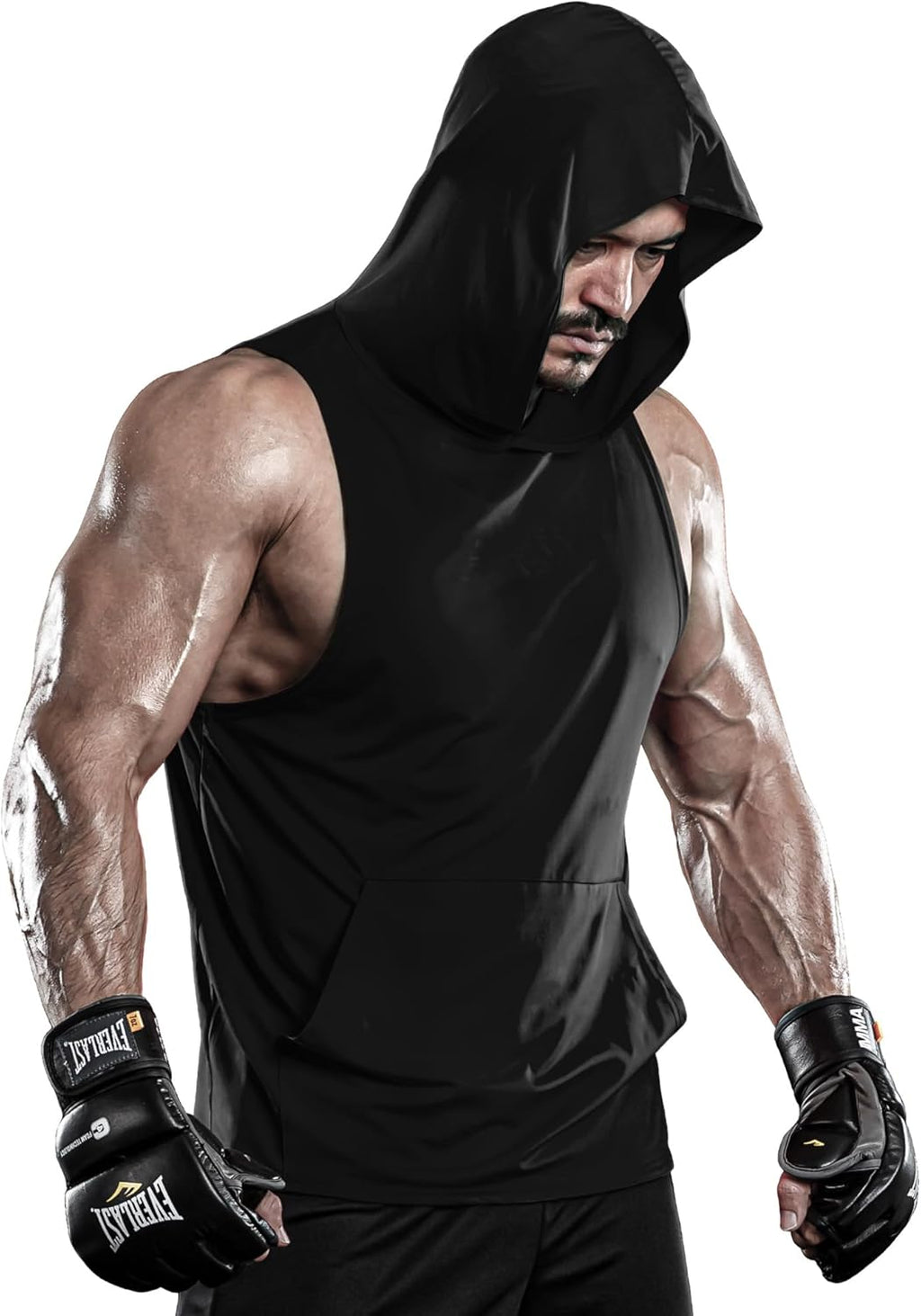 2 or 1 Pack Men'S Hooded Tank Tops Bodybuilding Muscle Cut off T Shirt Sleeveless Gym Training Hoodies Workout Dry