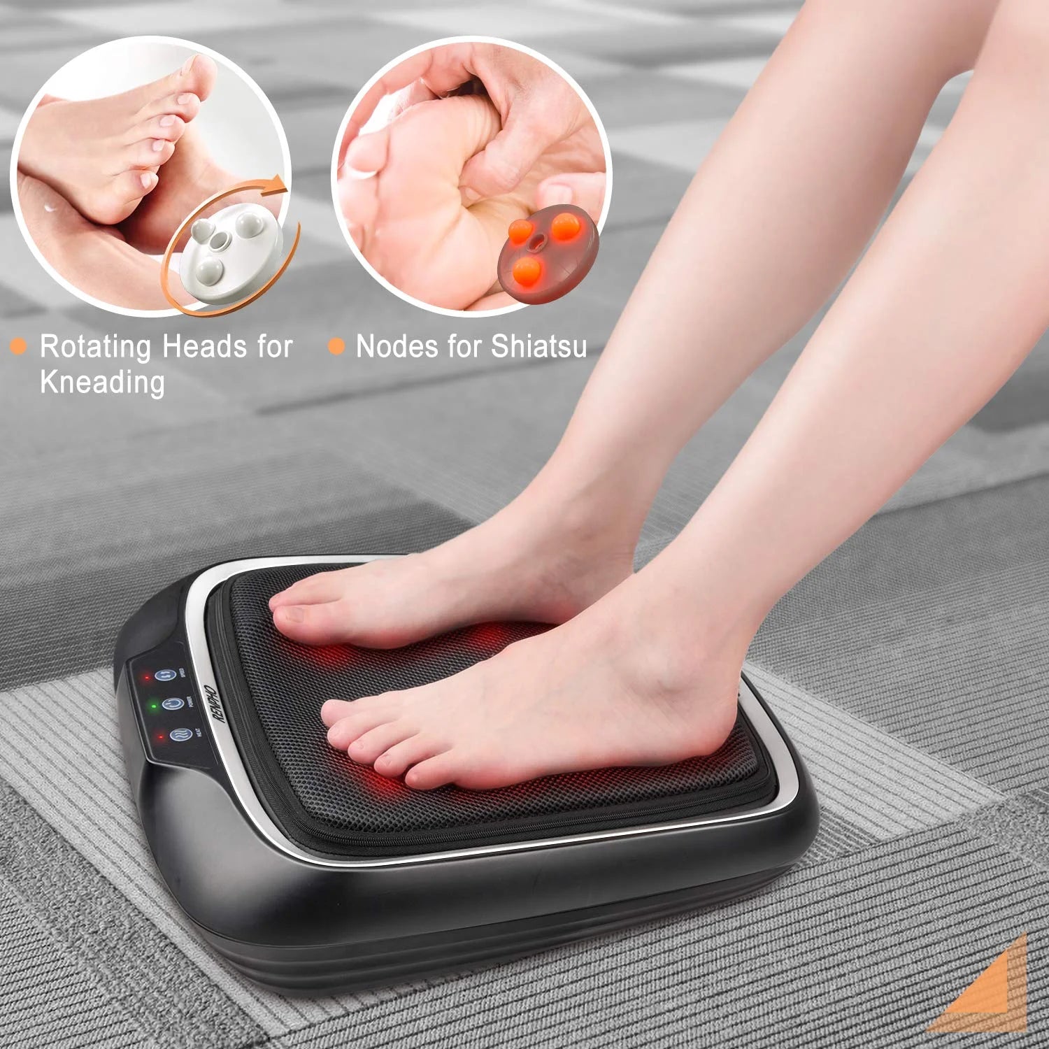 Foot Massager with Heat,Shiatsu Foot Massager for Circulation, Back Massager, Foot Warmer and Massager for Neuropathy Muscle Pain Relief, Plantar Fasciitis, Christmas Birthday Gifts for Dad and Mon