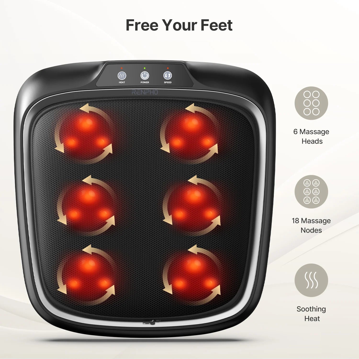 Foot Massager with Heat,Shiatsu Foot Massager for Circulation, Back Massager, Foot Warmer and Massager for Neuropathy Muscle Pain Relief, Plantar Fasciitis, Christmas Birthday Gifts for Dad and Mon