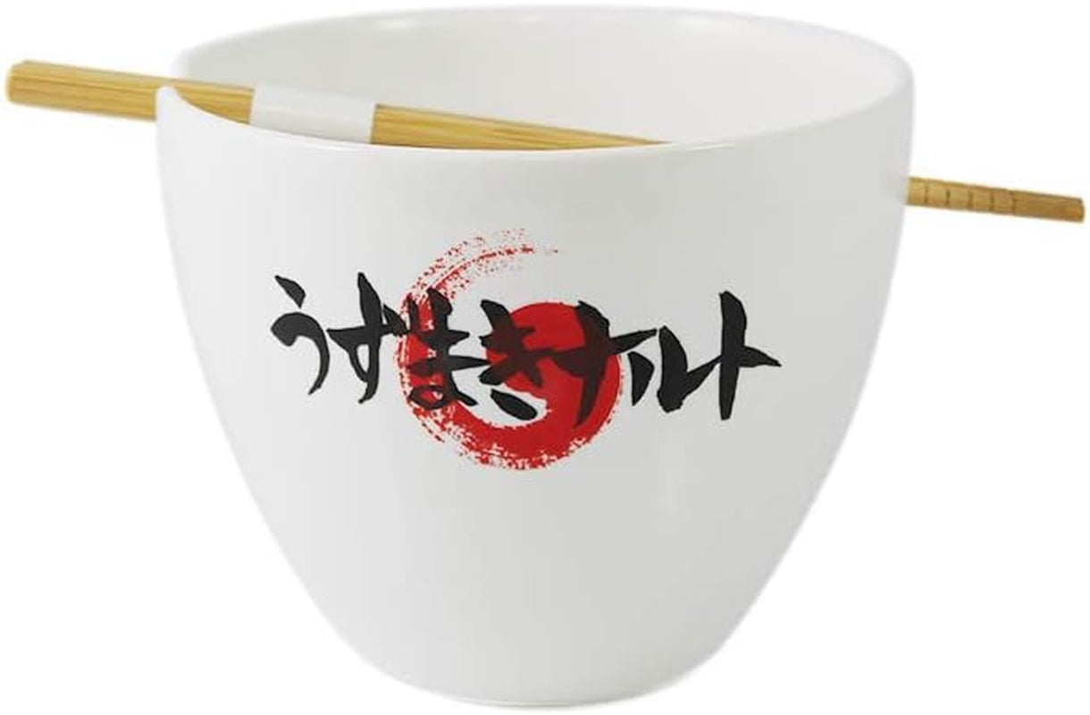 Naruto Ramen Bowl with Wooden Chopstick Featuring Naruto Eating Ramen | 16 Oz Naruto Gift Set | Kitchen Deco | Anime Bowl | Collective | Official Licensed