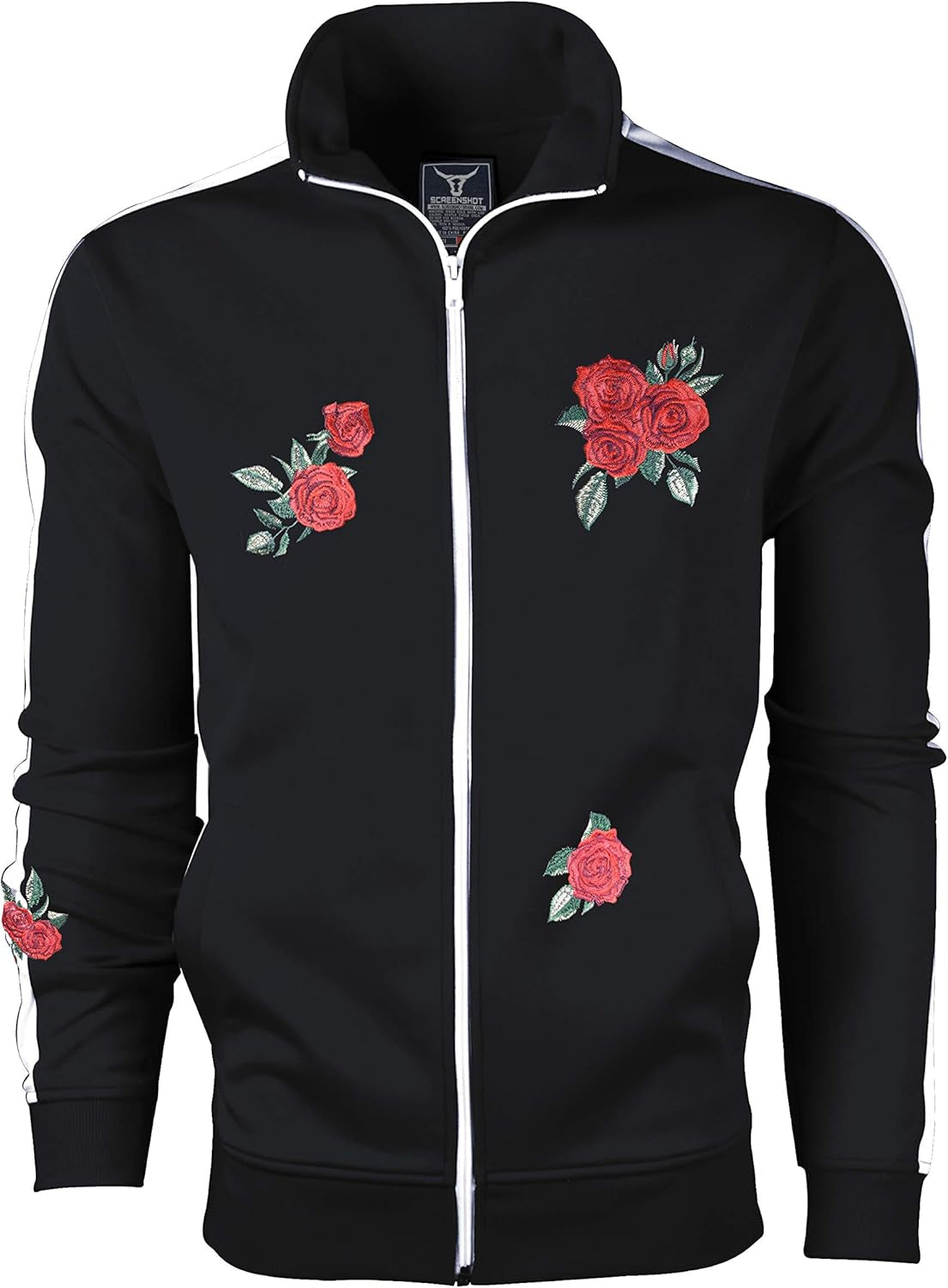 -TRACK JACKET Mens Urban Hip Hop Premium Track Jacket - Slim Fit Side Taping Sportswear Urbanwear Streetwear Top