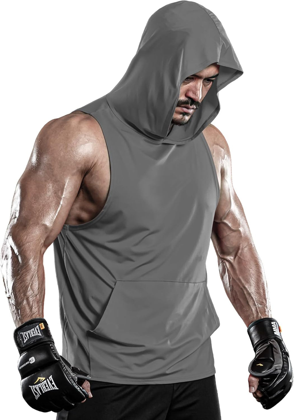 2 or 1 Pack Men'S Hooded Tank Tops Bodybuilding Muscle Cut off T Shirt Sleeveless Gym Training Hoodies Workout Dry