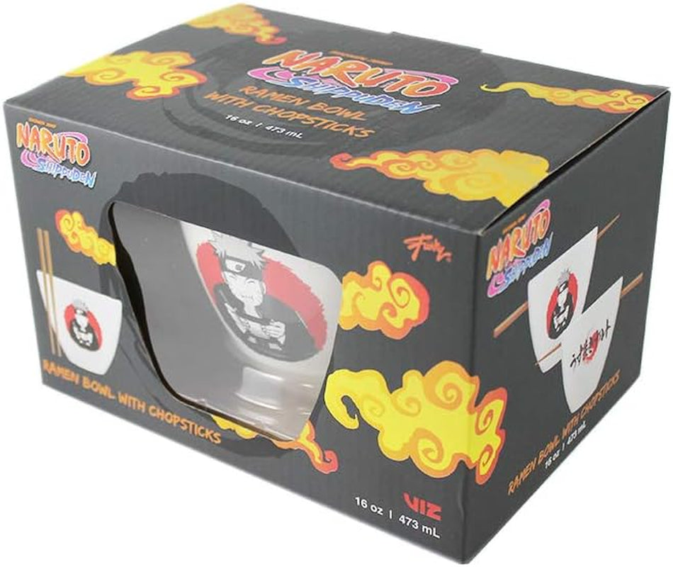 Naruto Ramen Bowl with Wooden Chopstick Featuring Naruto Eating Ramen | 16 Oz Naruto Gift Set | Kitchen Deco | Anime Bowl | Collective | Official Licensed