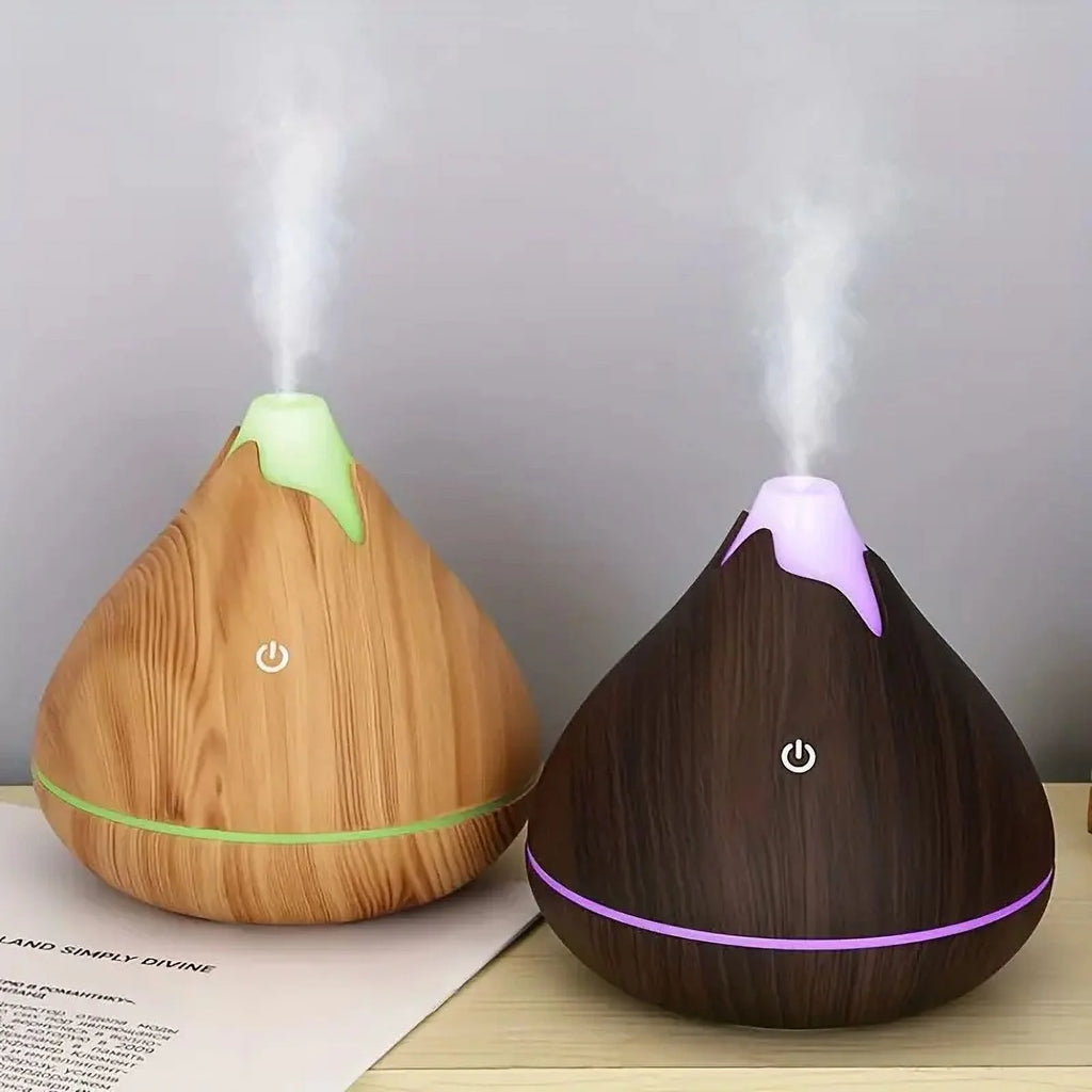 Portable Diffuser Humidifier,Diffusers for Essential Oils,350Ml,Deep Wood Grain